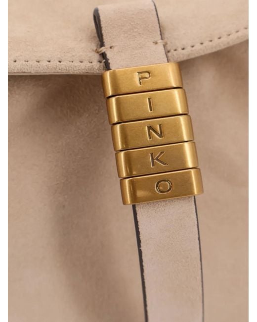 Pinko Natural Flap-Top Shoulder Bag
