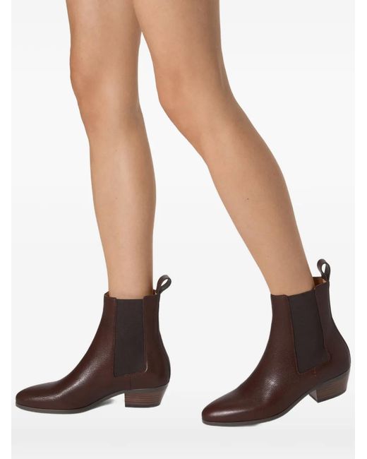 Odissi Brown Ella Leather Ankle Boots