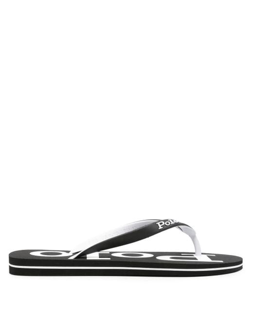 Polo Ralph Lauren White Bolt Logo-Detail Slides for men