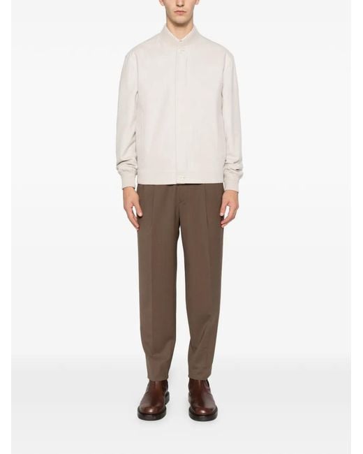 Zegna Brown Elasticated Trousers for men