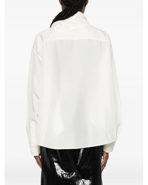 Carven White Silk Blouse