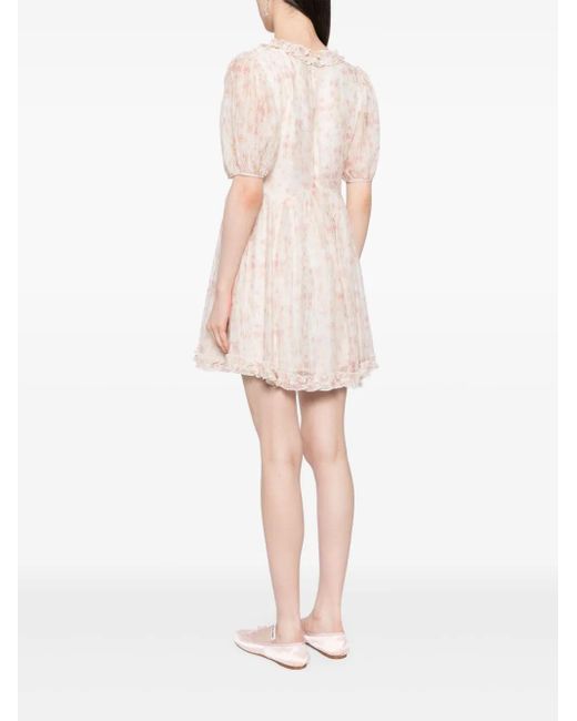 B+ AB Natural Tie-Dye Plissé Minidress