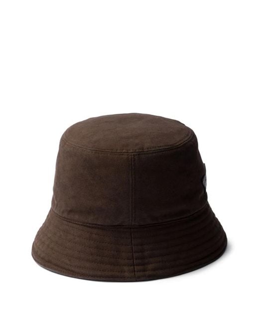 Prada Brown Cotton Bucket Hat