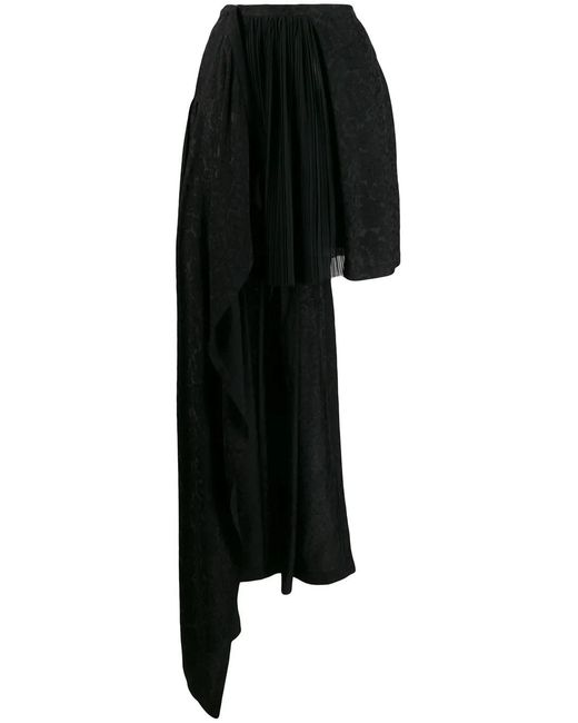 Preen By Thornton Bregazzi Black Asymmetric Jacquard Skirt