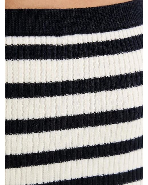 From Future Black Striped Ribbed Shorts