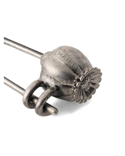 Lemaire White Thistle Pin Bag Charm With Onyx Bead