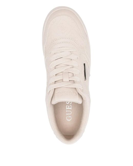 Guess Pink Monogram Low-Top Sneakers