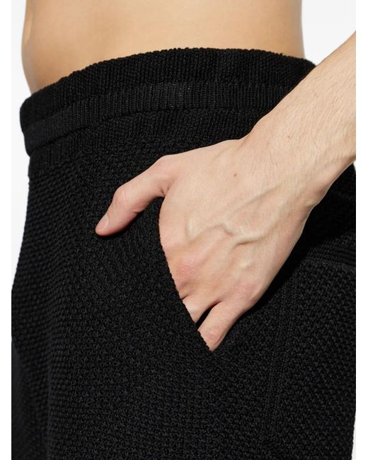 Homme Plissé Issey Miyake Black Textured Shorts for men