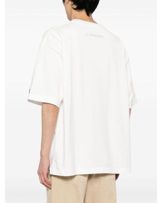 Maison Mihara Yasuhiro White Logo-Print Cotton T-Shirt for men