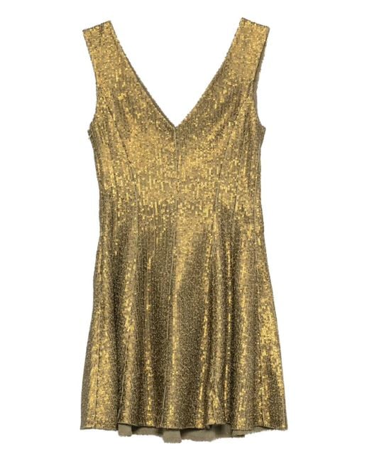 Norma Kamali Green Grace Sequined Stretch-Jersey Mini Dress