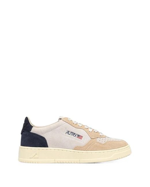 Autry White Medalist Perforated Panelled Sneakers for men