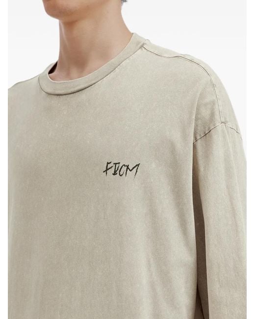 FIVE CM White Logo-Print Long-Sleeve T-Shirt for men