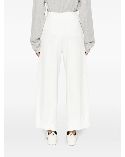 MM6 by Maison Margiela White Side Button Trousers