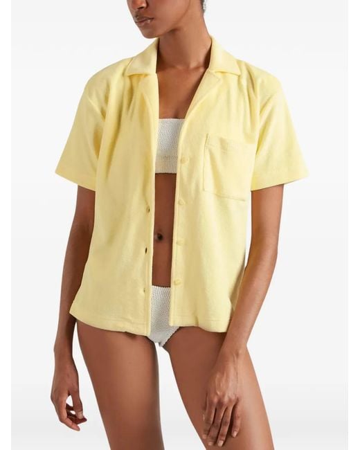 Hunza G Towelling Resort Blouse in het Yellow