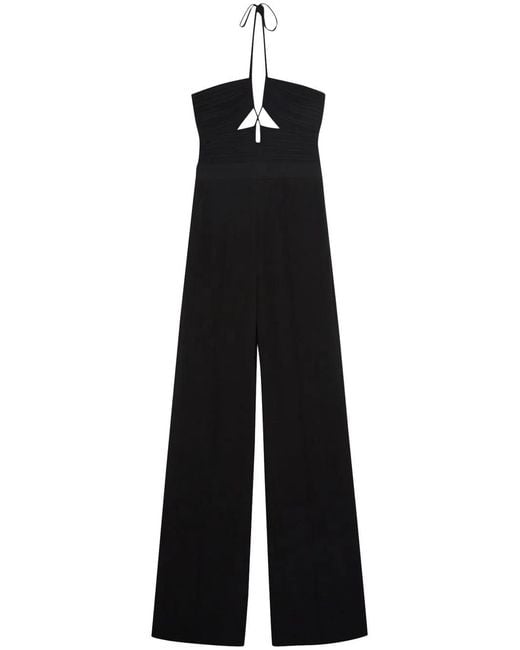 Jonathan Simkhai Black Gala Plissé-Detail Jumpsuit
