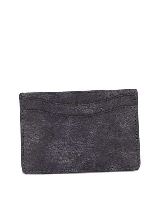 Ganni Gray Logo-Patch Card Holder for men