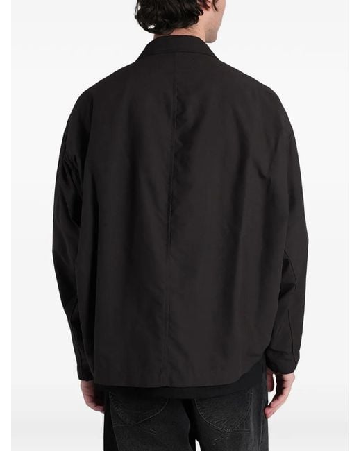 Maison Mihara Yasuhiro Black Logo-Patch Zip-Up Jacket for men