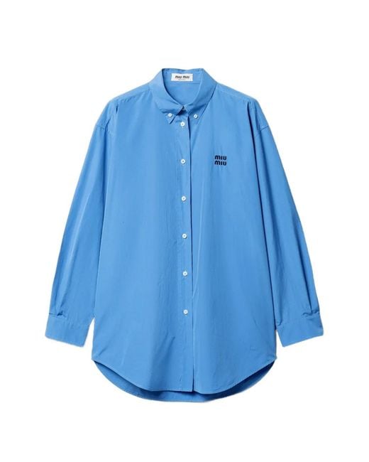 Miu Miu Blue Poplin Shirt