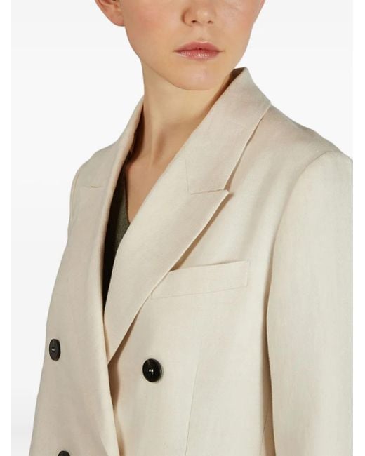 Montedoro White Double-Breasted Blazer