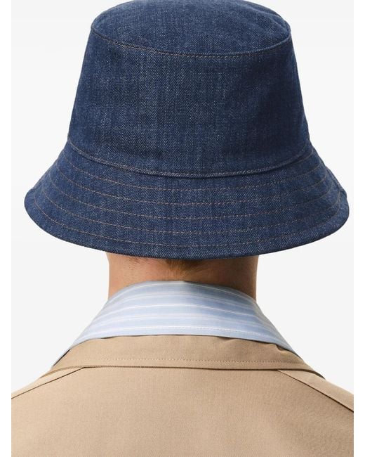 AMI Blue Topstitchings Denim Hat for men
