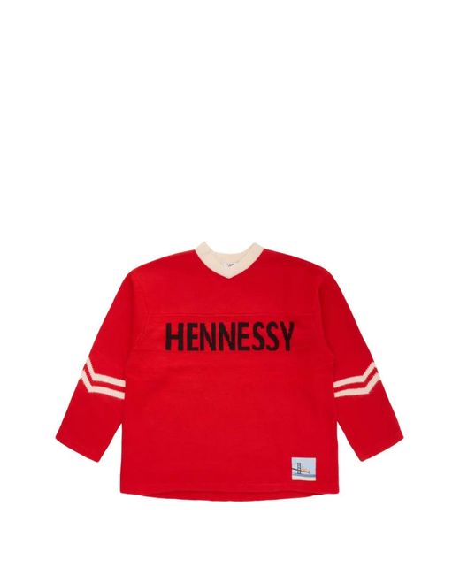 Son Of The Cheese Red Henny V-Neck Sweater for men