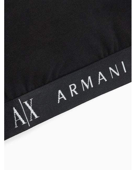 ARMANI EXCHANGE Black Logo-Print Bras