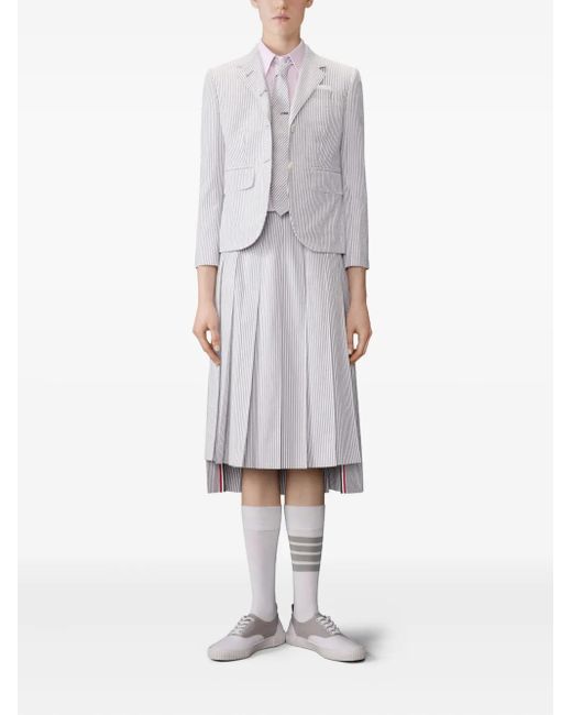 Thom Browne Pink Logo-Patch Short-Sleeve Shirt