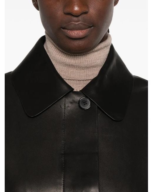 The Row Black Cintia Single-Breasted Coat