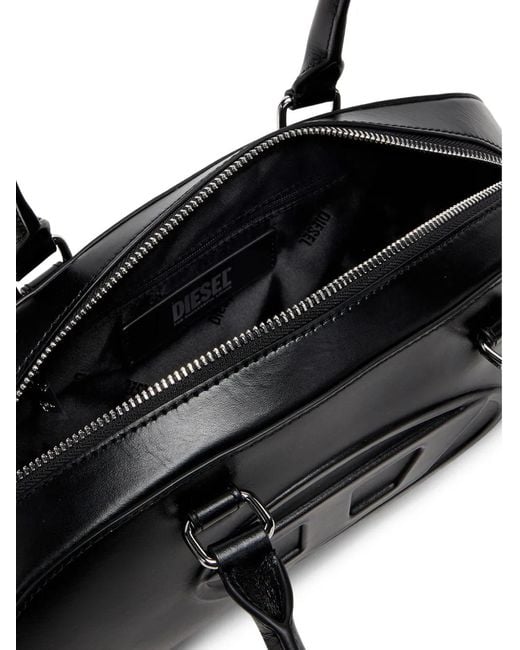 DIESEL Black 1Dr Dome Leather Shoulder Bag