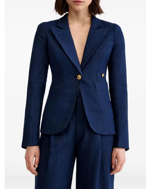 Smythe Blue Single-Breasted Wool Blazer