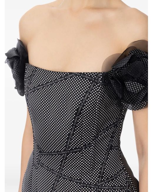 Vestido de cóctel corto con motivo de lunares Elisabetta Franchi de color Black