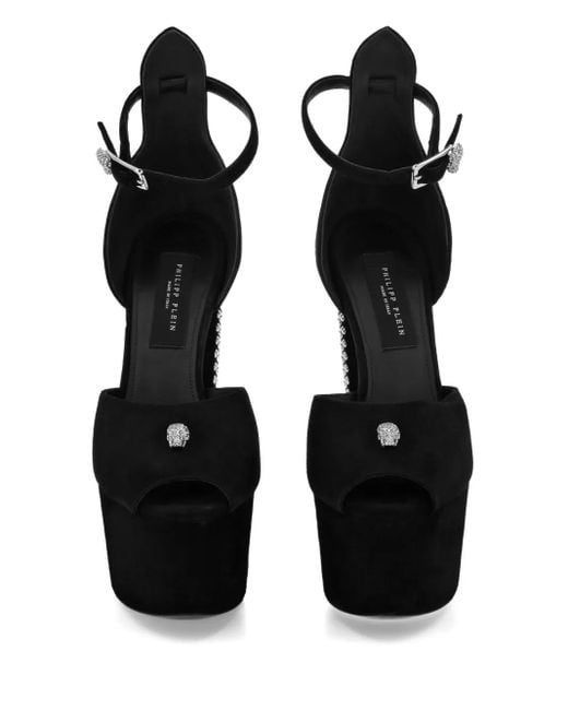 Philipp Plein Black Skull-Stud Platform Sandals