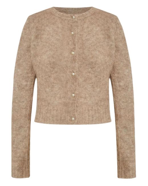 Munthe Natural Button-Up Knitted Cardigan