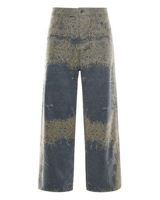 Amiri Gray Paisley Pattern Jeans for men