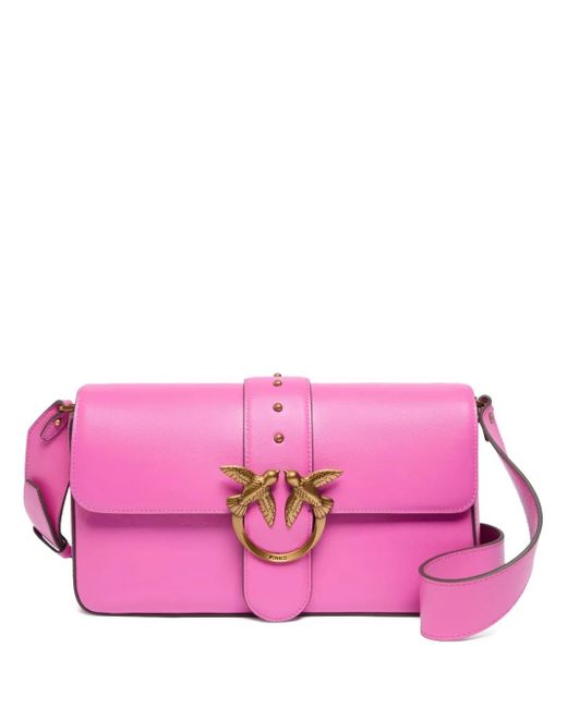 Borsa A Spalla Con Logo di Pinko in Pink