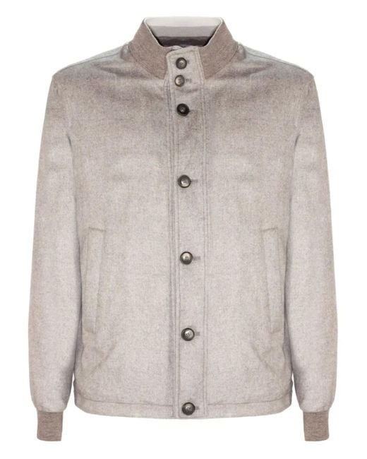 Herno Gray Button-Fastening Elasticated-Cuff Jacket for men