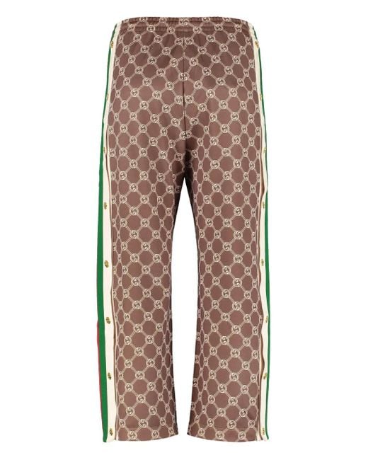 Gucci Brown Interlocking G Cropped Track Pants