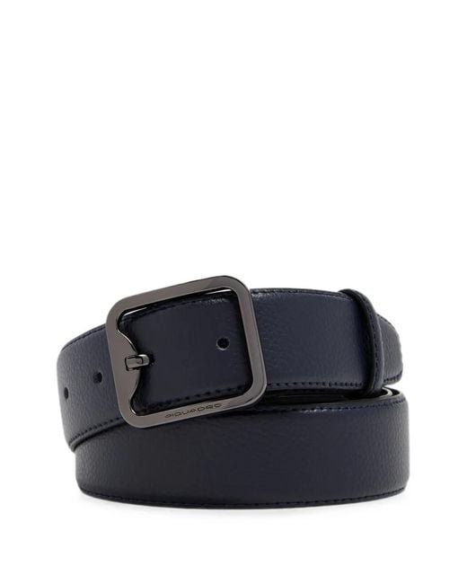 Piquadro Blue Grained Leather Belt for men