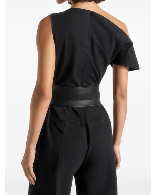 Manière De Voir Black Valerie One-Shoulder Jumpsuit