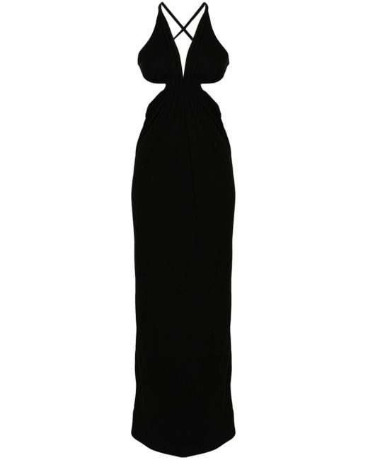 Vestido largo con aberturas Saint Laurent de color Black