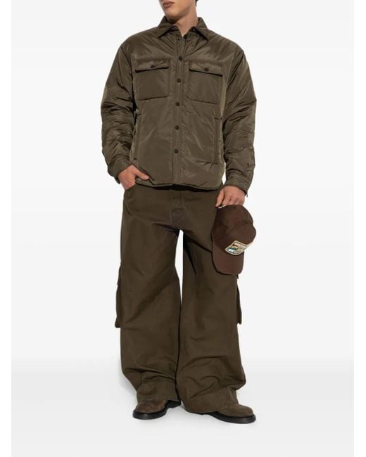 DSquared² Green Buttoned Flap-Pocket Jacket for men