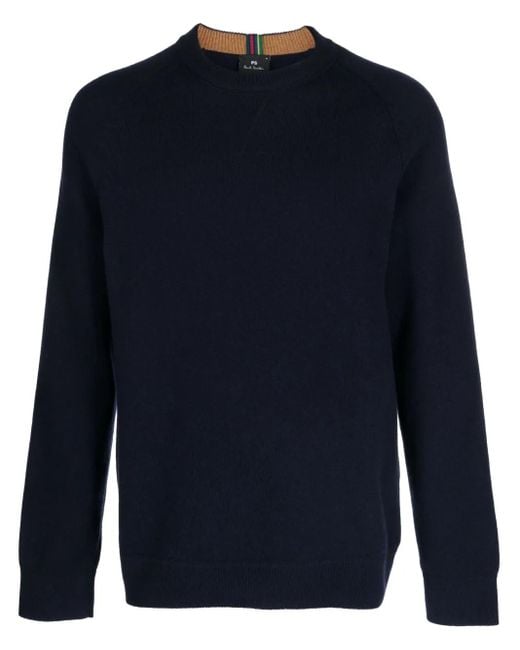 Paul Smith Blue Merino Wool Raglan Sweater for men