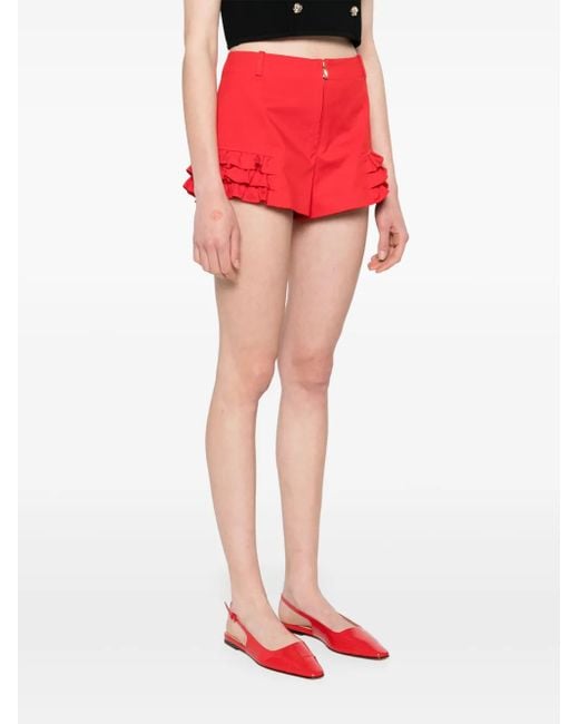Sandro Red Ruffle-Detail Short
