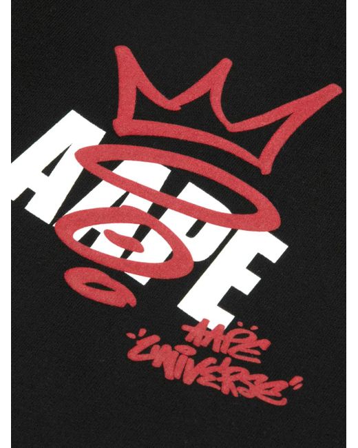Aape By A Bathing Ape Black Logo-Print Hoodie for men