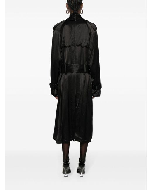 Balenciaga Black Trenchcoat aus Satin