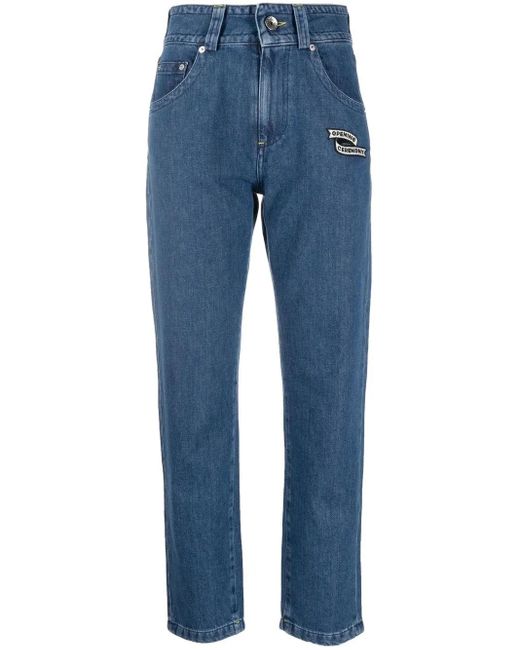 Opening Ceremony Jeans Met Geborduurd Logo in het Blue
