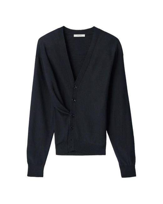 Lemaire Blue Relaxed Twisted Cardigan