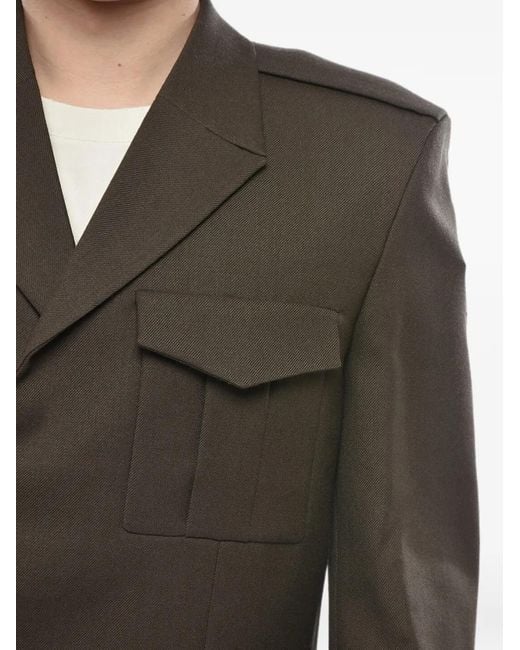 Givenchy Green Cropped Double-Breasted Military Blazer for men