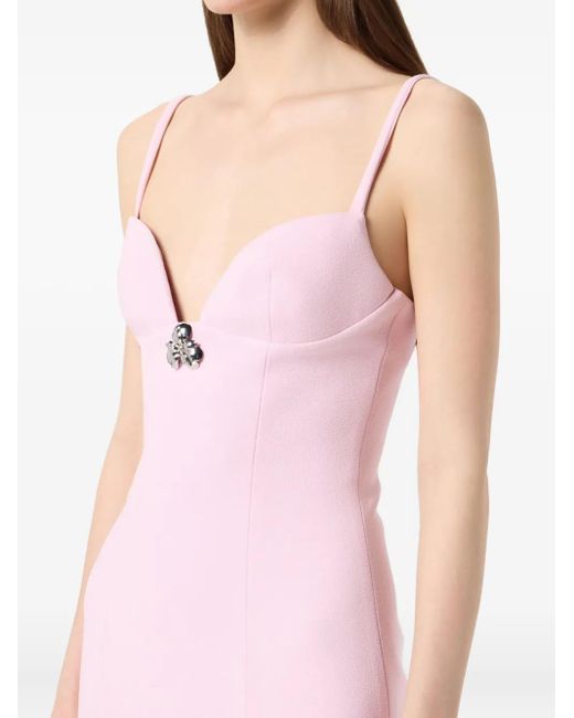 Blumarine Pink Maxikleid Mit Kristallverzierung