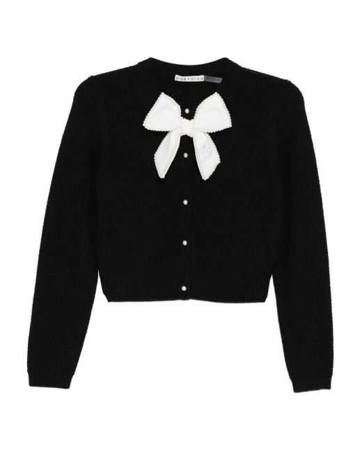 Alice + Olivia Black Dollie Embellished Cardigan